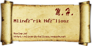 Mlinárik Héliosz névjegykártya